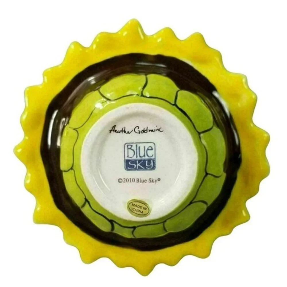 Blue Sky Clayworks Heather Goldminc Sunflower Bowl Spreader BEC6160 2010 READ‎